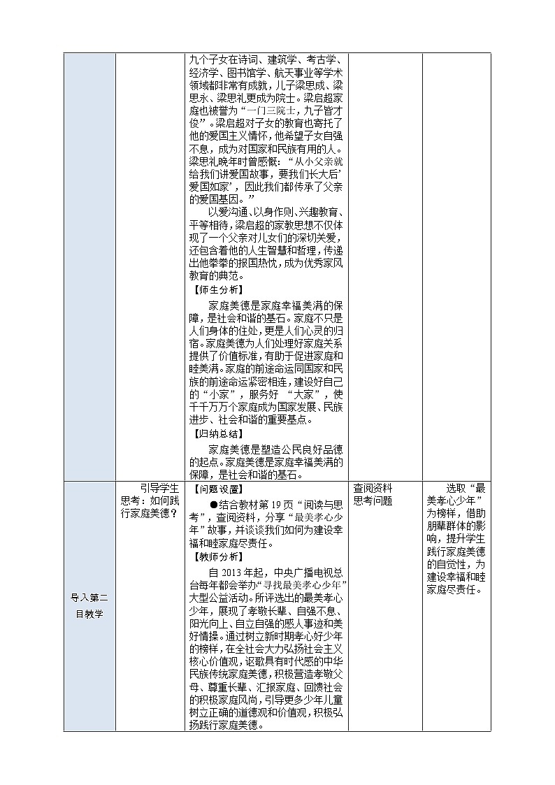部编高教版2023 中职职业道德与法治第2课第2课时《做守家庭美德的好成员》教案03