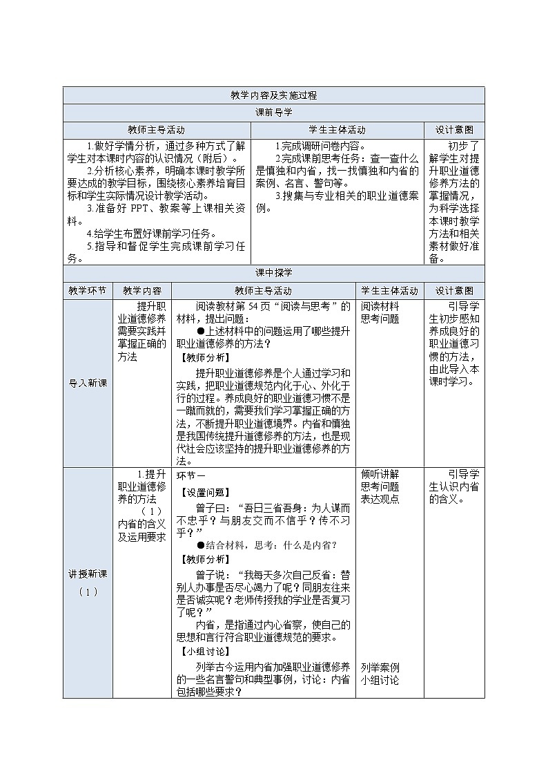 部编高教版2023 中职职业道德与法治第6课第2课时《养成良好职业道德习惯》教案第2页