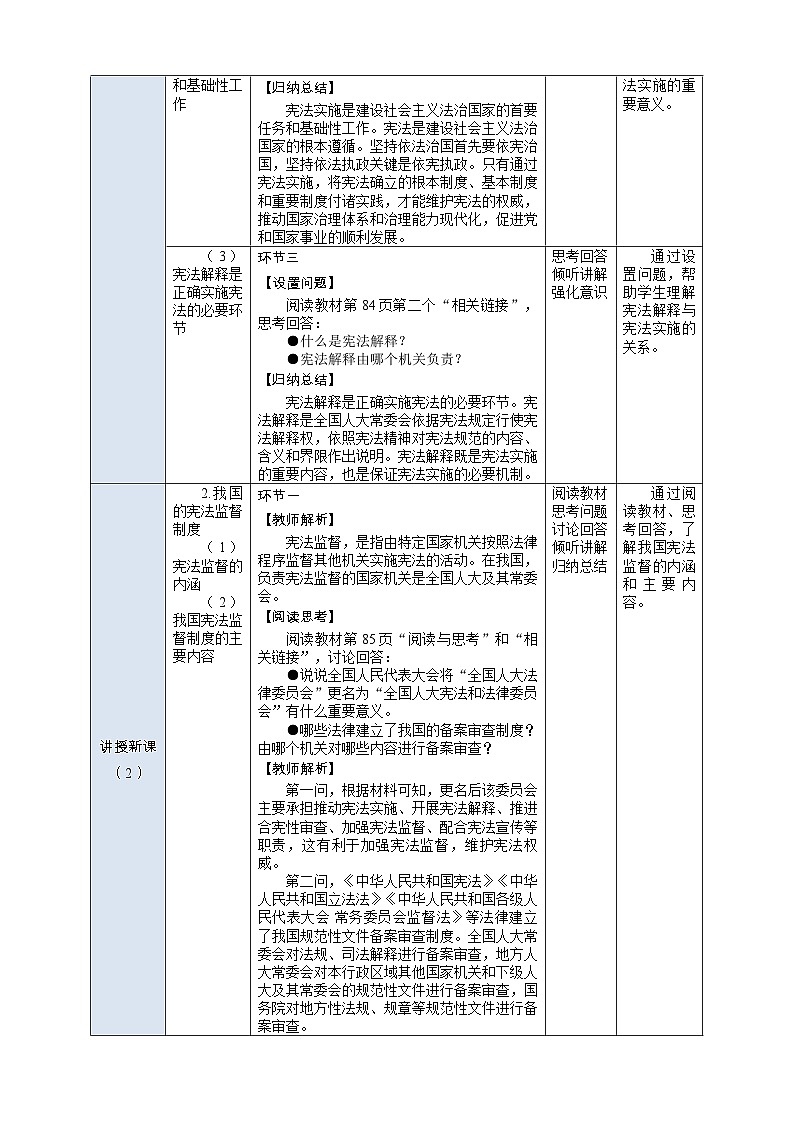 部编高教版2023 中职职业道德与法治第9课第2课时《保障宪法实施》教案第3页