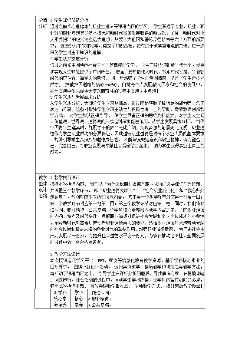第3课 增强职业道德意识（教学设计） -【中职专用】中职思想政治《心理健康与职业生涯》同步教学精品教学设计（高教版2023·基础模块）第3页