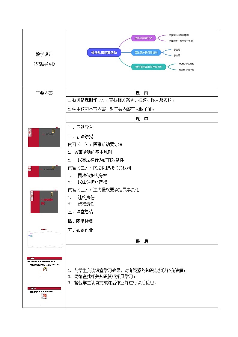 第11课+依法从事民事活动+教案-职业道德与法治 (1)02