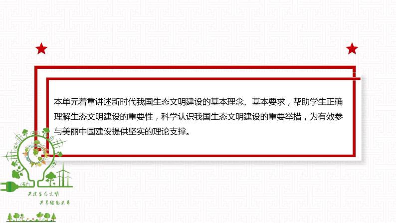 【单元导读课件】中职思想政治 中国特色社会主义 第六单元 中国特色社会主义生态文明建设 单元导读课件04