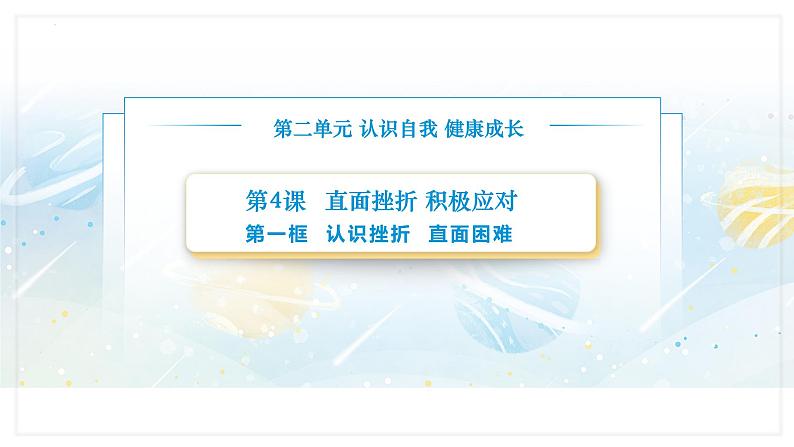 【中职专用】思想政治《心理健康与职业生涯》（高教版2023）4.1 认识挫折，直面困难（教学课件）第1页