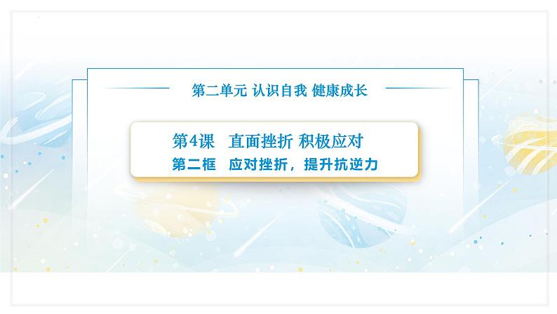 【中职专用】思想政治《心理健康与职业生涯》（高教版2023）4.2 应对挫折，提升抗逆力（教学课件）第1页