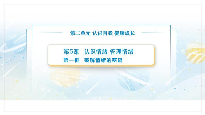 【中职专用】思想政治《心理健康与职业生涯》（高教版2023）5.1 破解情绪的密码（教学课件）第1页