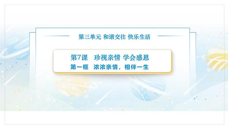 【中职专用】思想政治《心理健康与职业生涯》（高教版2023）7.1 浓浓亲情，相伴一生（教学课件）第1页