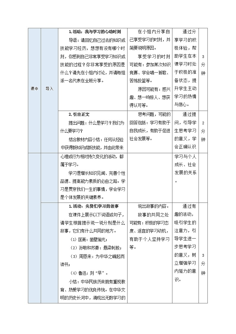 高教版2023·心理健康与职业生涯11.1 做主动的学习者教案第2页