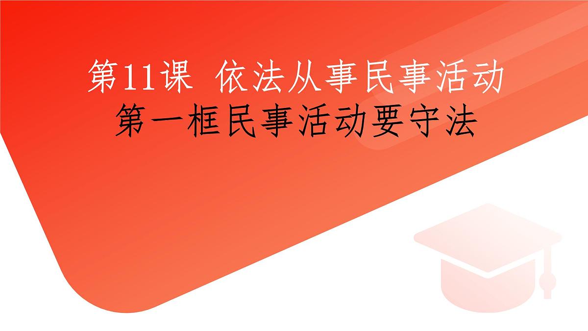 第11课 依法从事民事活动第一框民事活动要守法课件第1页