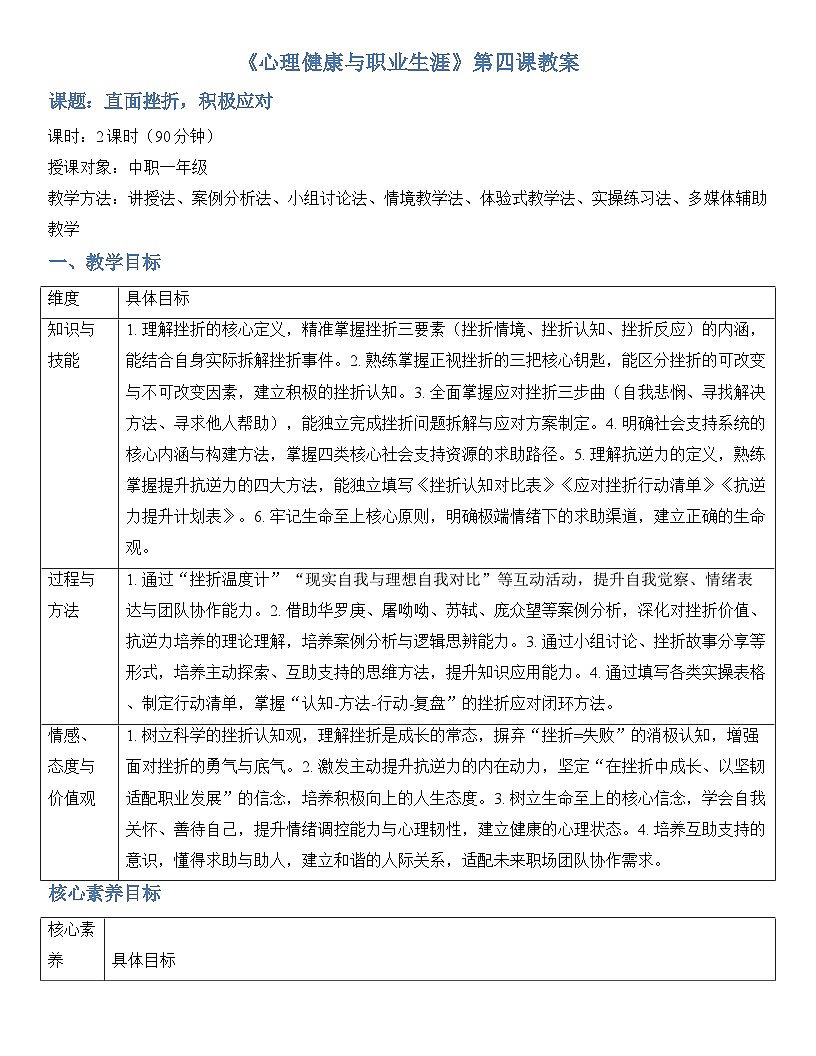 第四课 直面挫折 积极应对 课件4.2-【2023部编高教版】中职思想政治 心理健康与职业生涯课件PPT第1页
