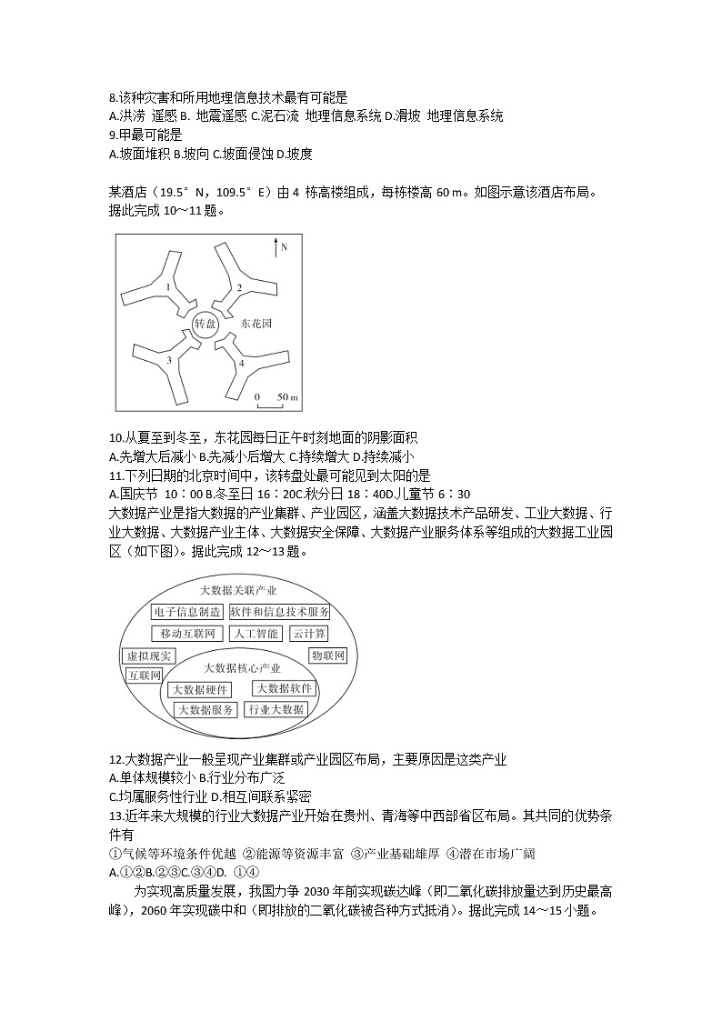 山东省实验中学2022年普通高中学业水平等级考试地理试题第3页