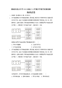 2022桐城重点中学高三上学期开学教学质量检测地理试题含答案