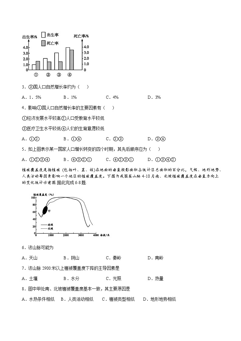 2021宜宾叙州区二中校高二上学期开学考试地理试题含答案第2页