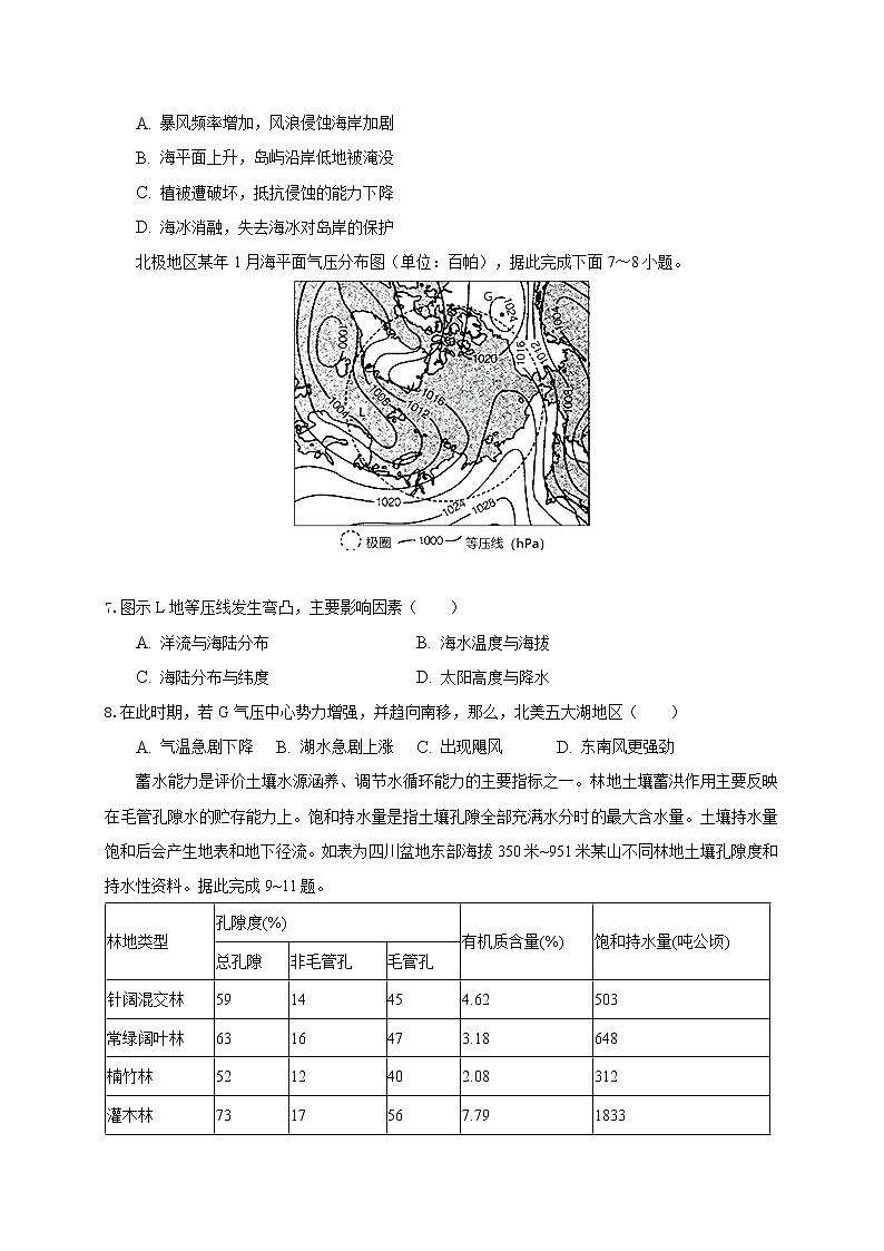 安徽省滁州市定远县育才学校2021-2022学年高三下学期开学考试文科综合试题含答案03