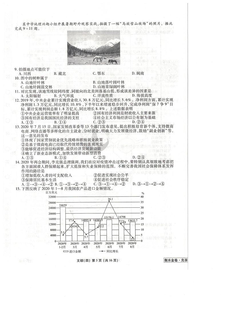 2021全国卷Ⅲ衡水金卷先享题信息卷（四）文综试题扫描版含解析第3页