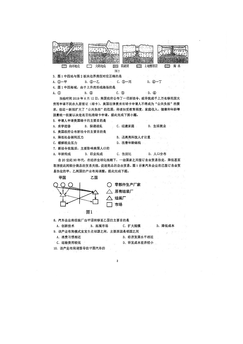 2021四川省仁寿一中校南校区高二上学期开学考试文科综合试题图片版含答案第2页