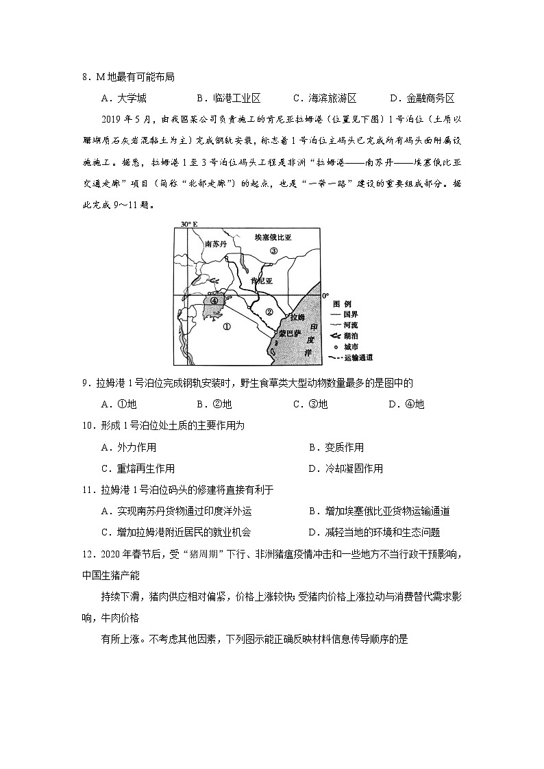 2020南充高级中学高二下学期3月线上月考文科综合试题含答案03