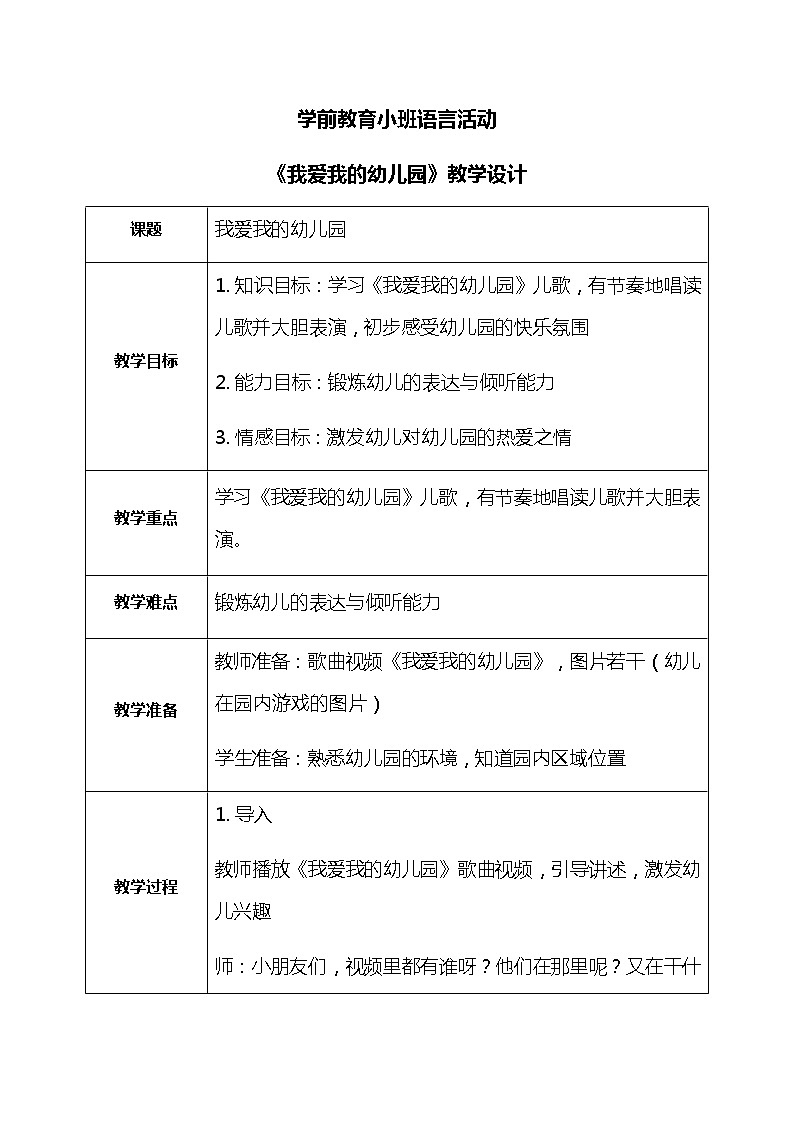 刘老师—小班语言活动第1页