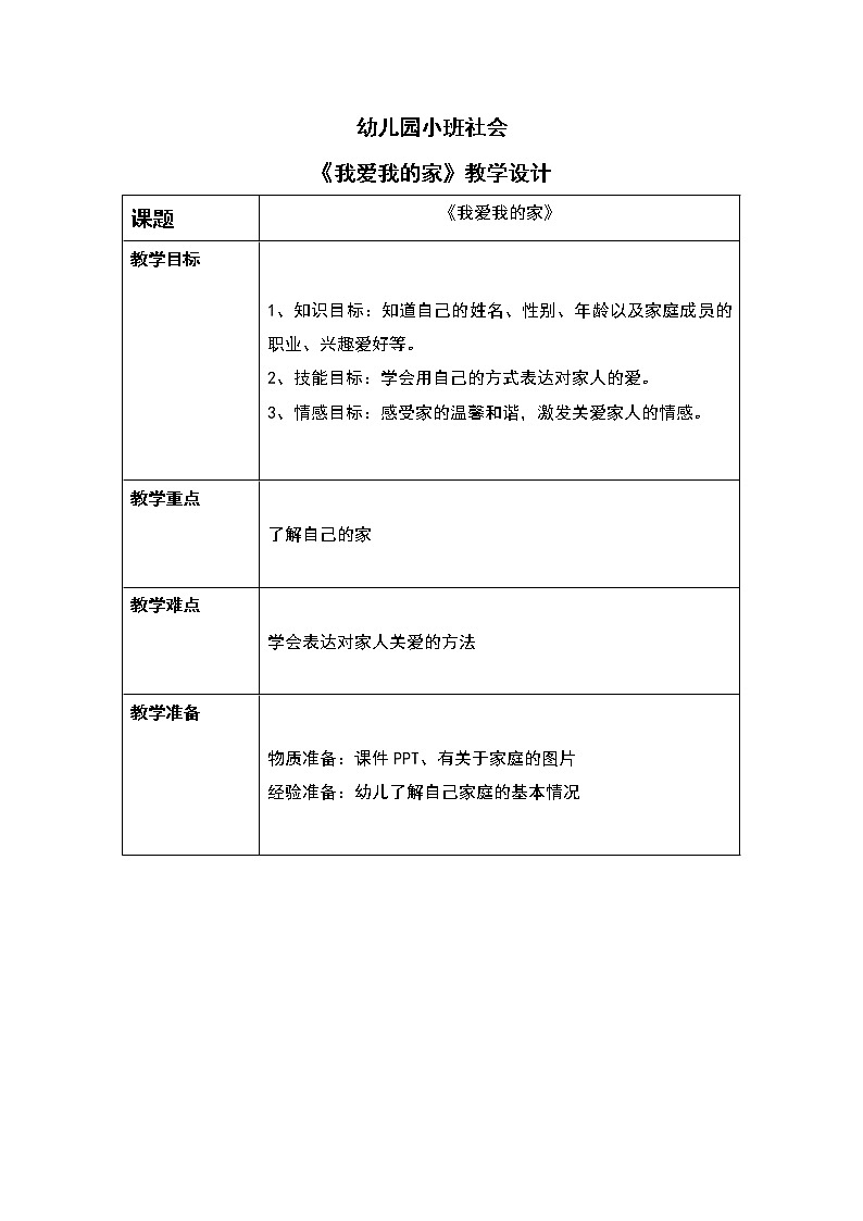 小班社会《我爱我的家》课件+教案01