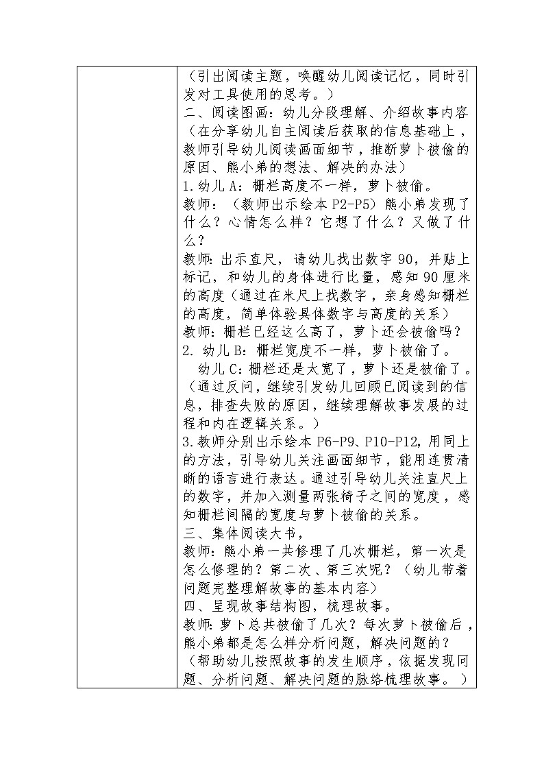 大班语言《熊小弟的栅栏》教学设计02