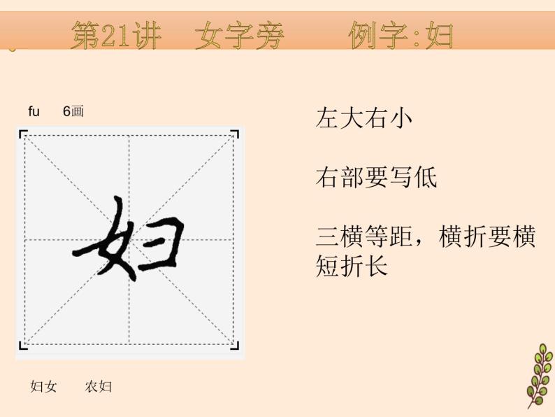 硬笔偏旁--21、22（女字旁、车字旁） 课件PPT-教习网|课件下载
