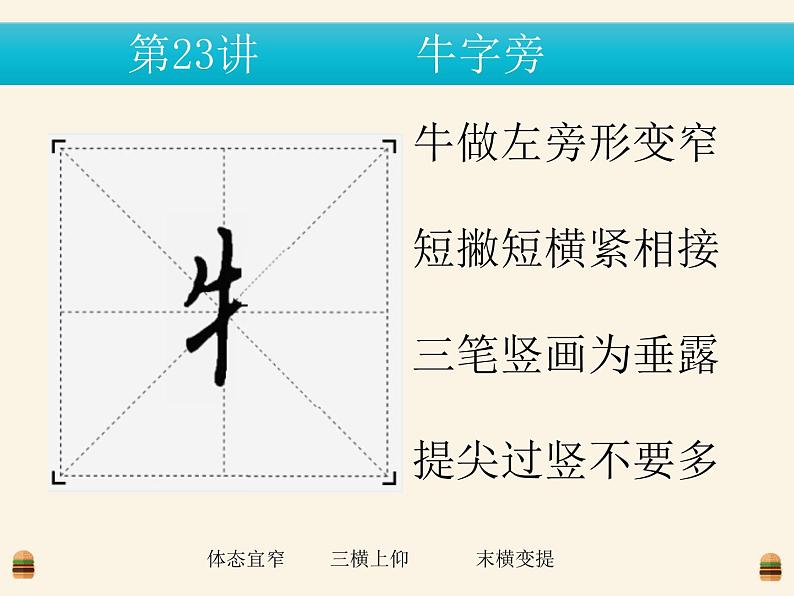 硬笔偏旁--23、24（牛字旁、马字旁） 课件PPT第2页