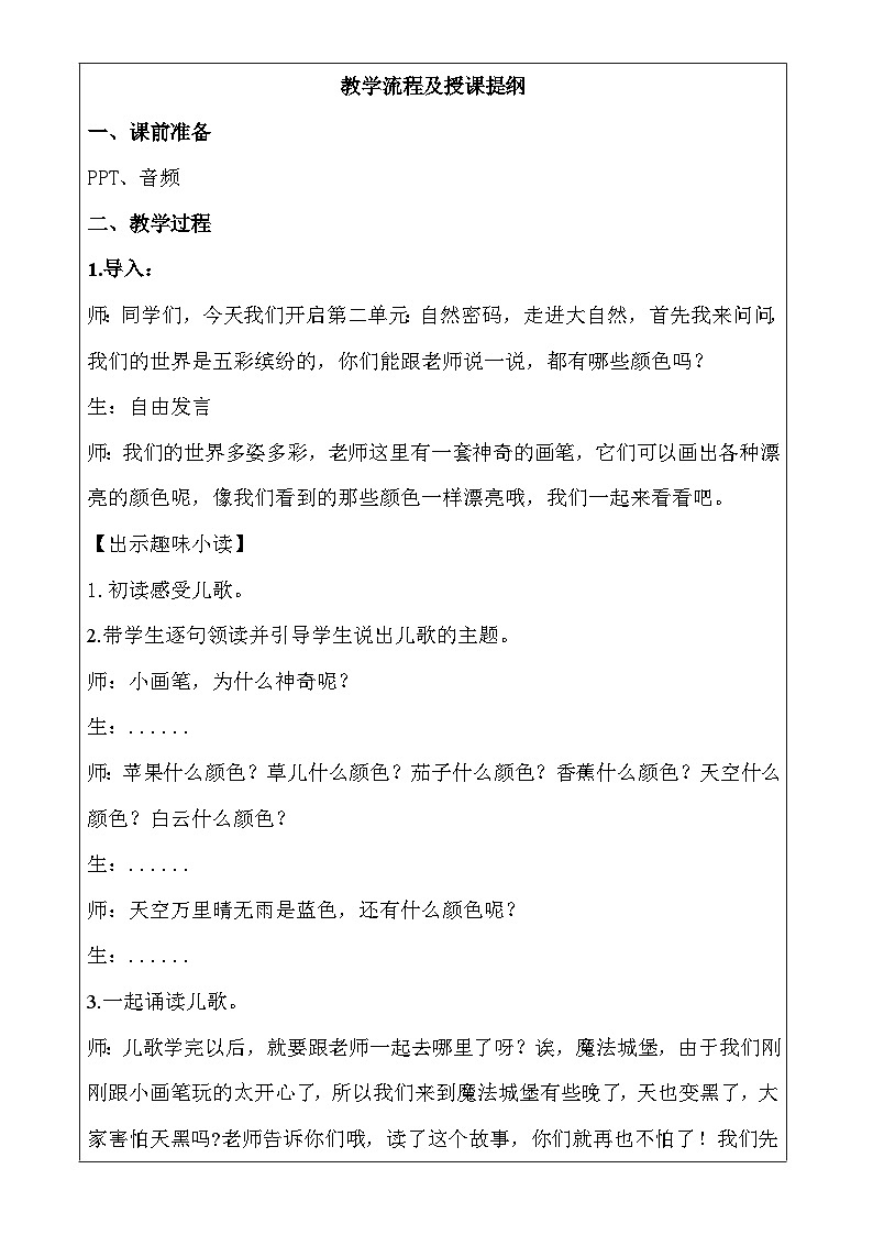 幼儿园教学5第五课 夜晚的颜色  详案第2页