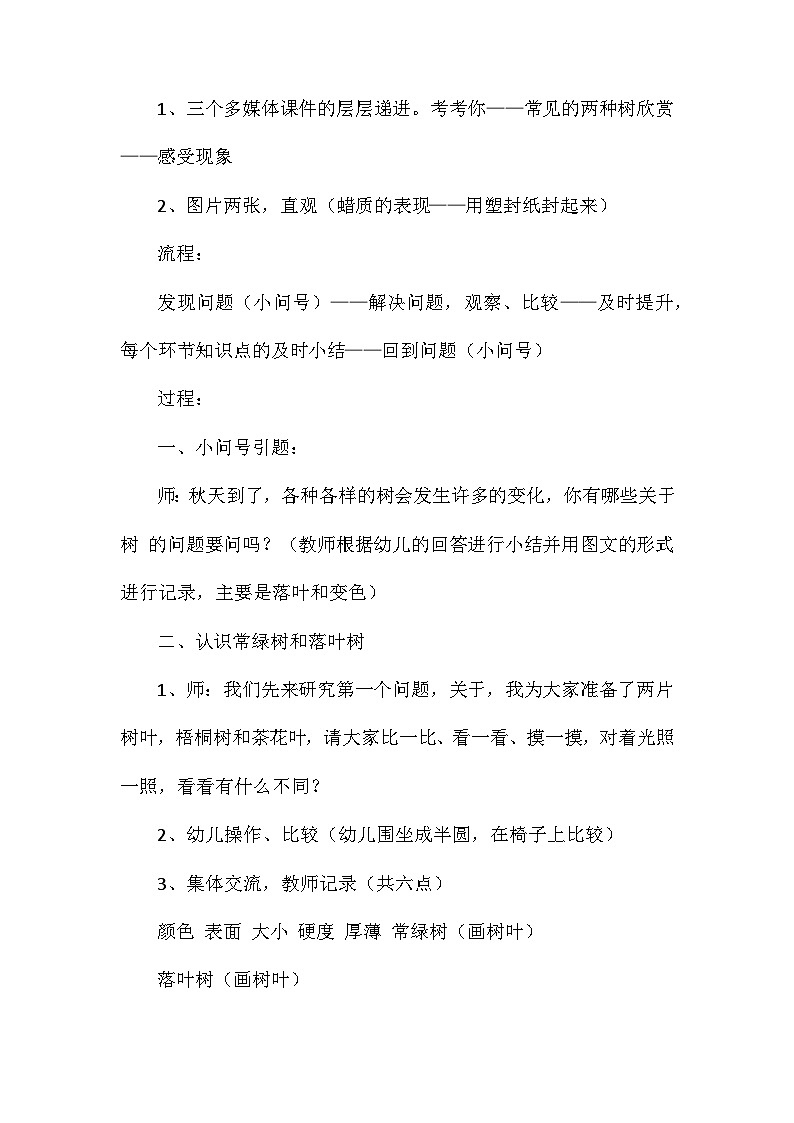 2021年大班科学公开课常绿树和落叶树教案反思第2页