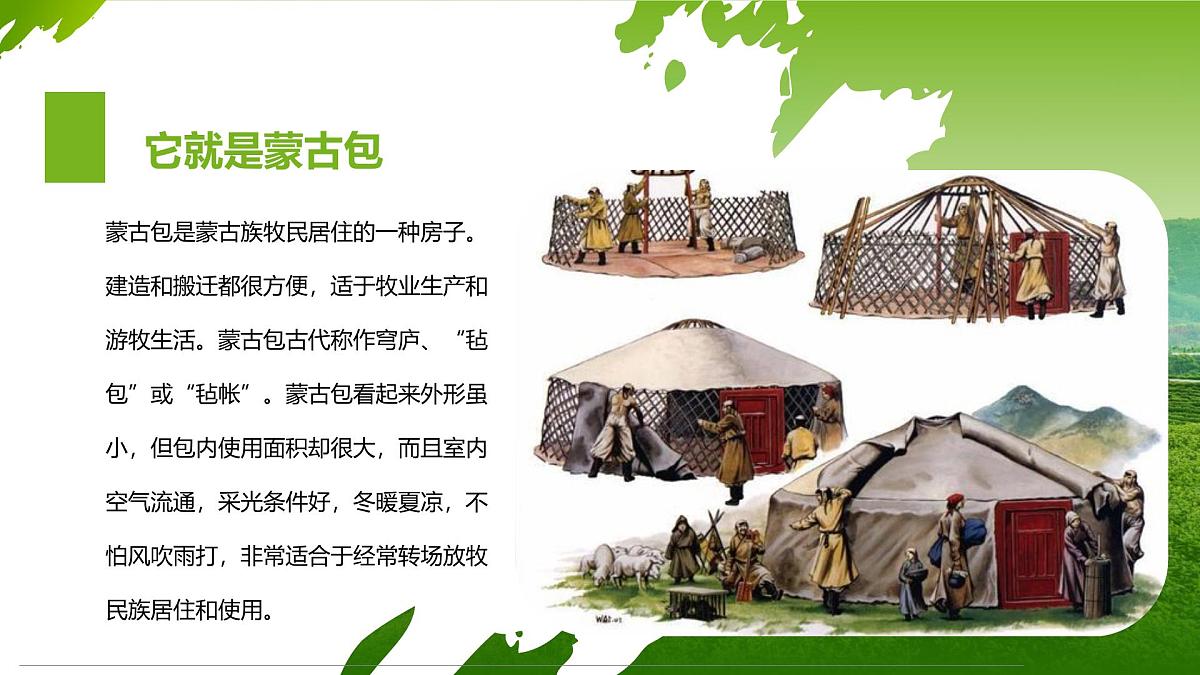 通用 学前教育 大班《青青草原上的蒙古包》课件第5页