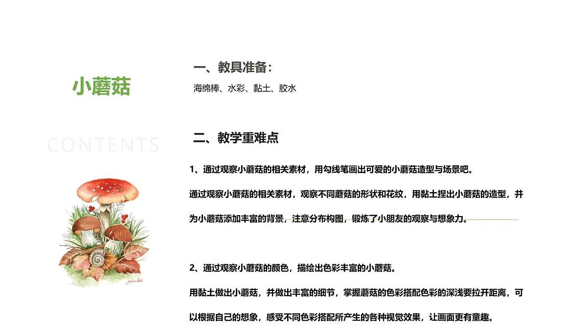 学前教育大班《丛林里的蘑菇》课件第2页