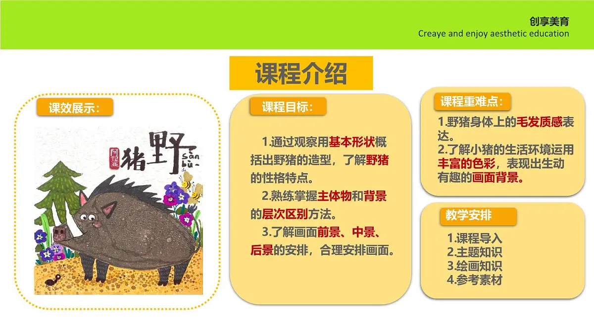 学前教育大班《散步的野猪》课件第2页