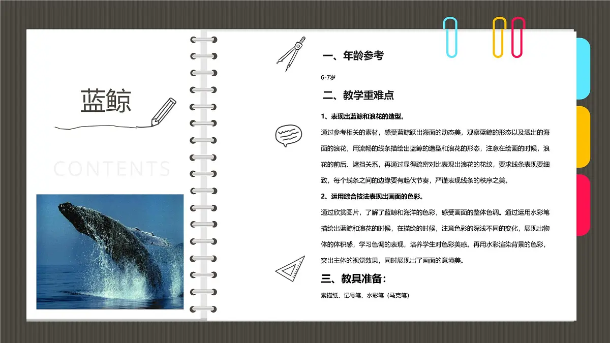 学前教育大班《大海里的蓝鲸》课件第2页