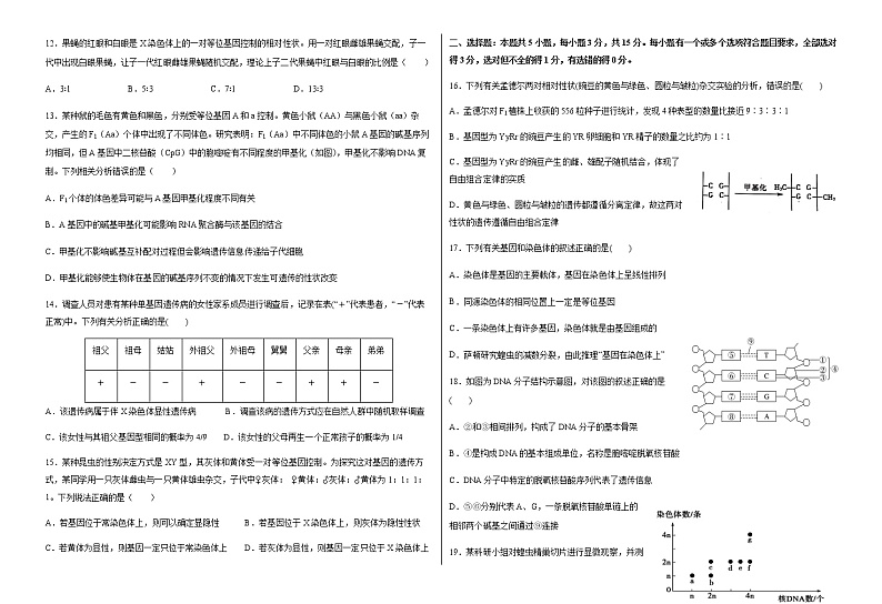 2022济宁实验中学高三上学期开学考试生物试题含答案第3页