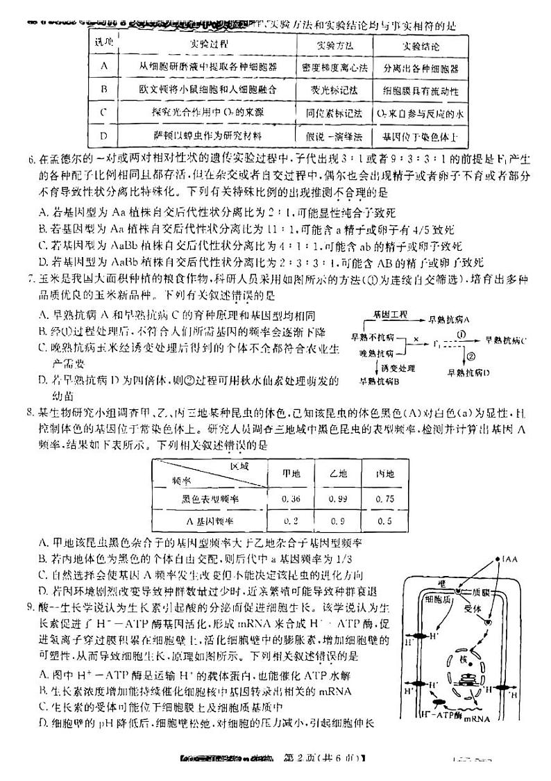 生物高三上学期模拟考试第2页