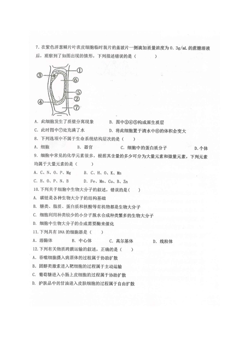 2023黑龙江省龙西北八校联合体高三上学期开学考试生物试题扫描版含答案第2页