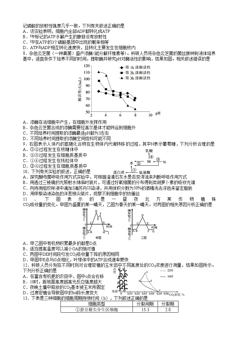 2023扬州中学高三上学期开学考试生物试题含答案02