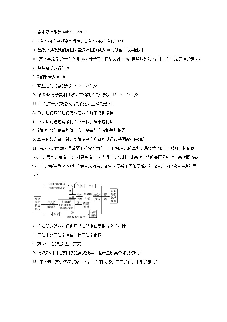 2022沧州北师大沧州渤海新区附属学校高二上学期开学考试生物试题含答案第3页