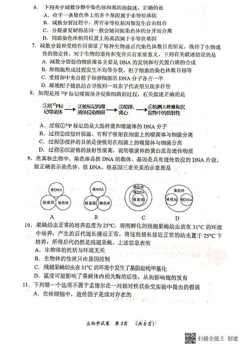 2023南宁高二上学期开学质量调研生物PDF版试题无答案第2页