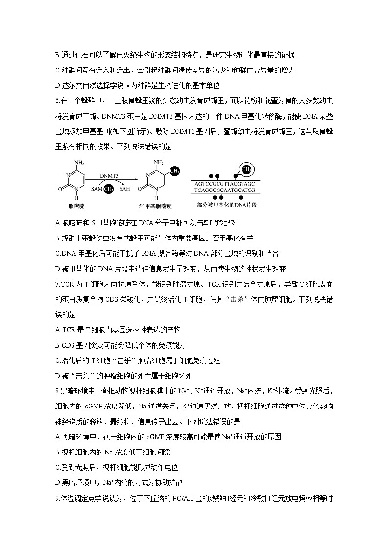 2021山东省高三上学期开学质量检测试题生物含答案第3页