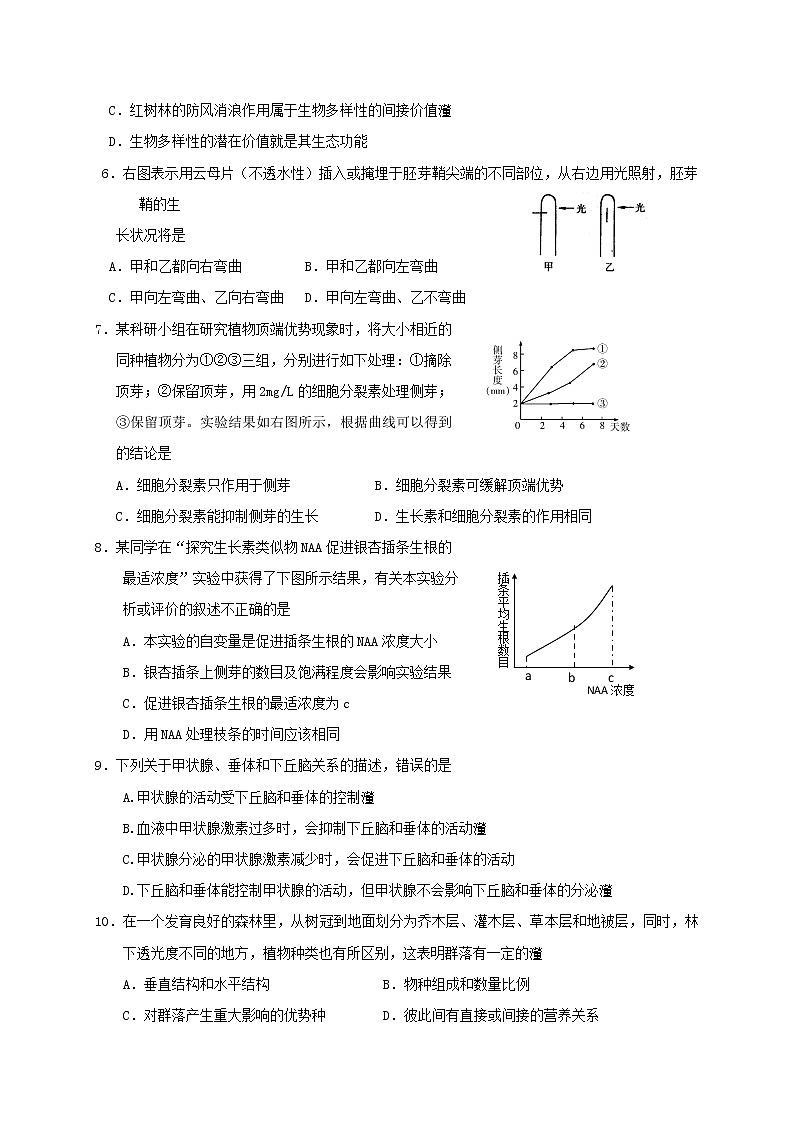 2021自贡田家炳中学高二下学期开学考试生物试卷含答案第2页