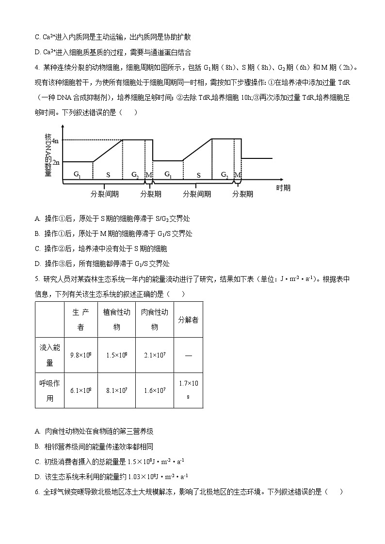 2024年1月安徽省普通高等学校招生全国统一考试适应性测试（九省联考）生物试题第2页