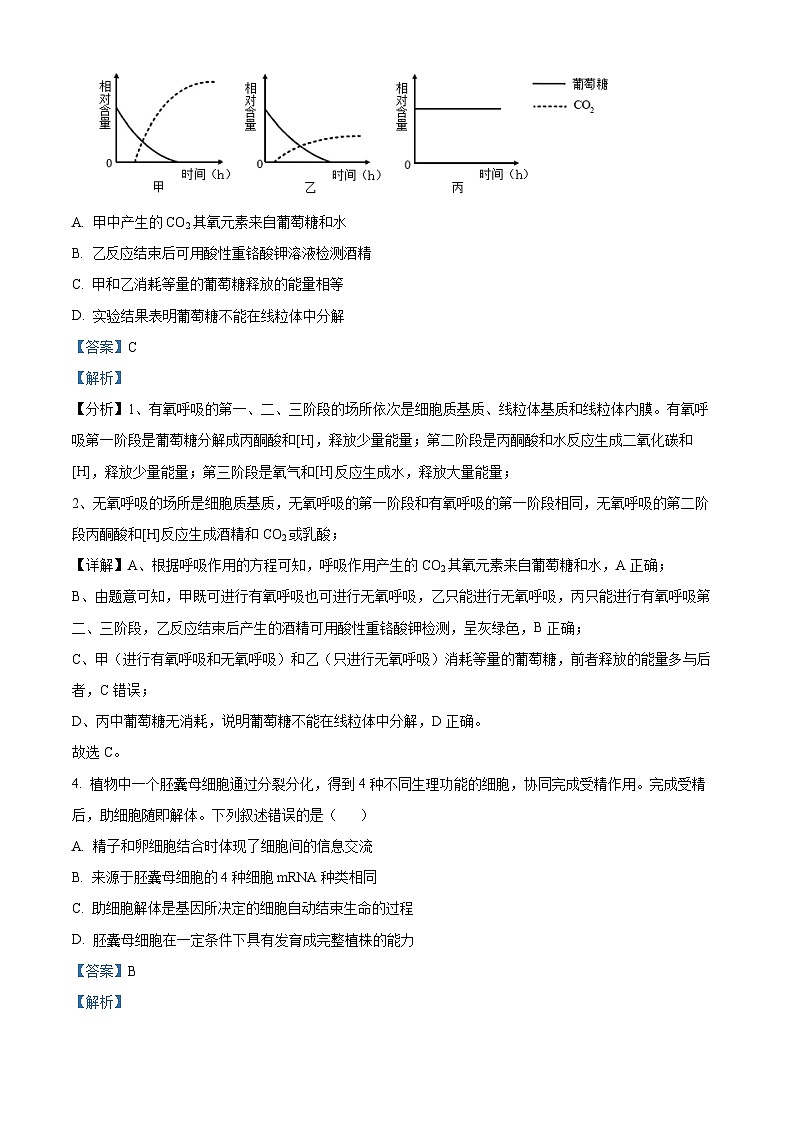 2024年1月普通高等学校招生全国统一考试适应性测试（九省联考）生物试题（适用地区：贵州）含解析第3页