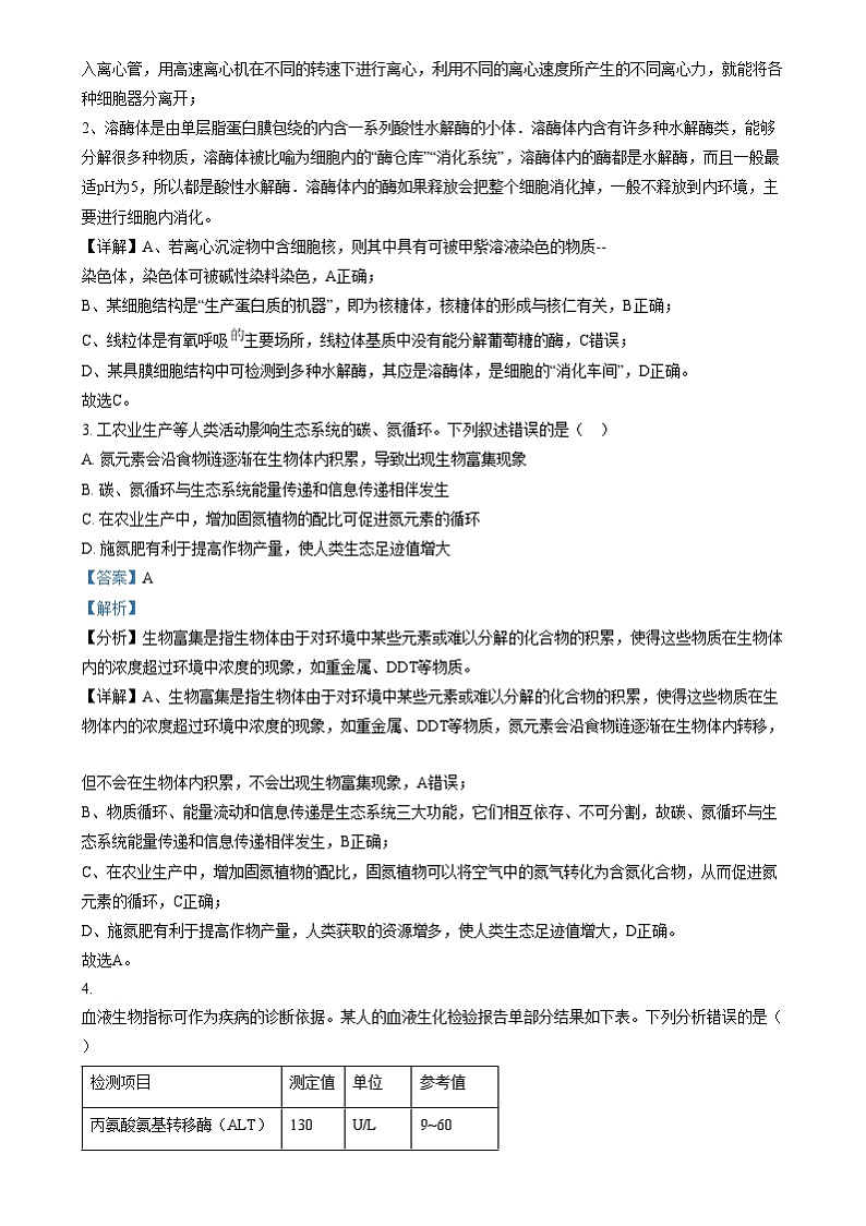 2025年普通高校招生选择性考试适应性演练陕西生物含解析第2页