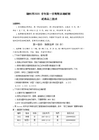 2021湖州高二上学期期末信息技术试题含答案