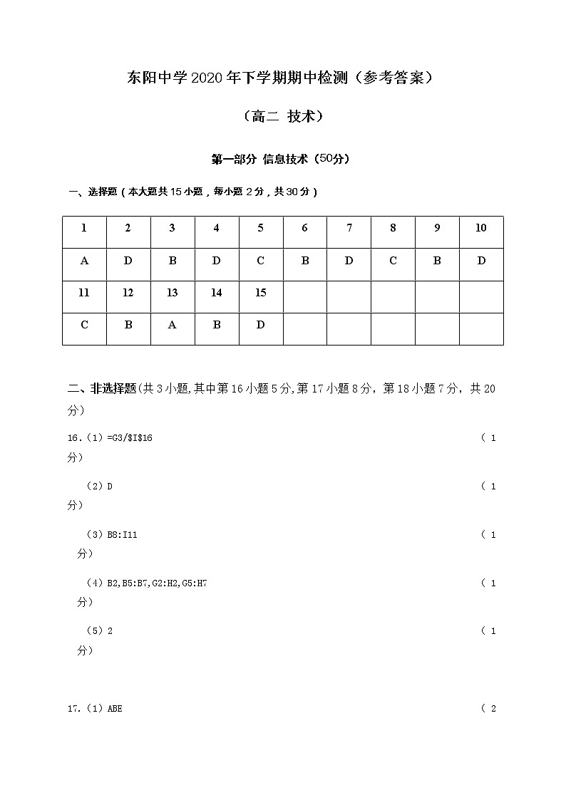 信息技术答案第1页