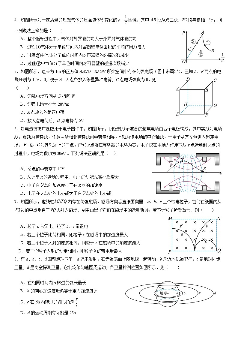 东北育才学校科学高中部2023-2024学年度高考适应性测试（一）物理试题第2页