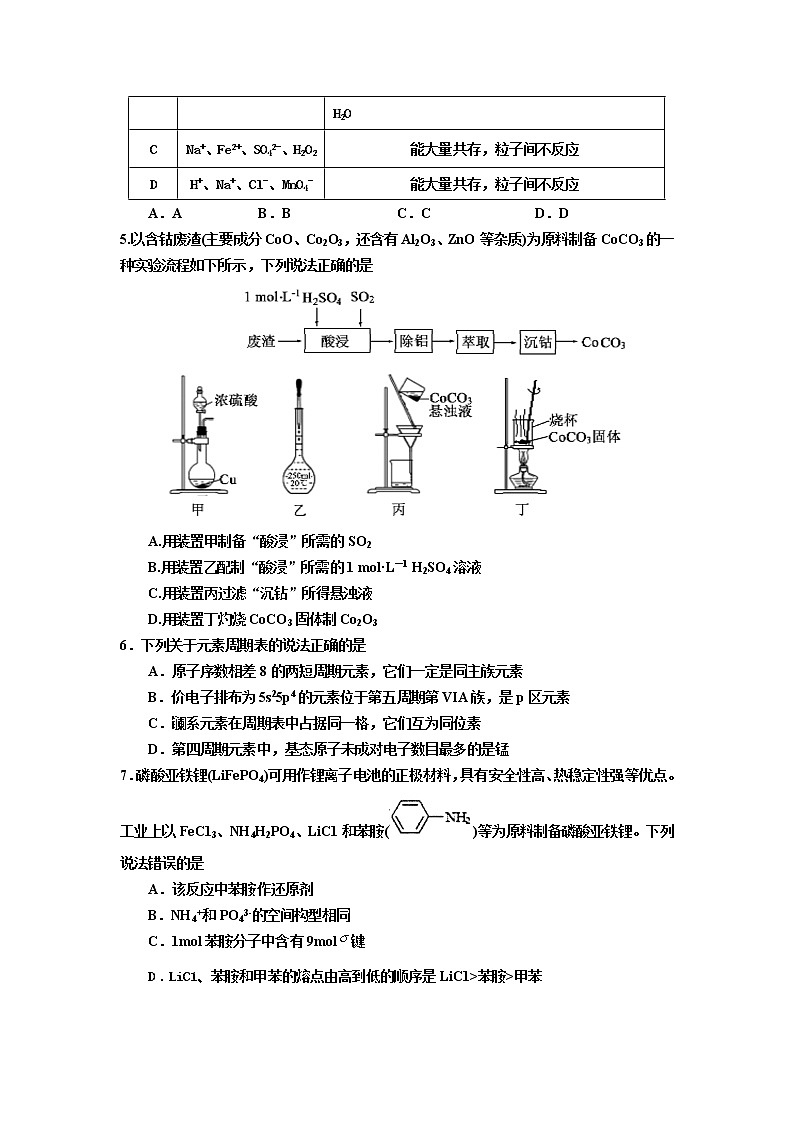 山东省师范大学附属中学2021-2022学年高三上学期开学考试化学试题第2页