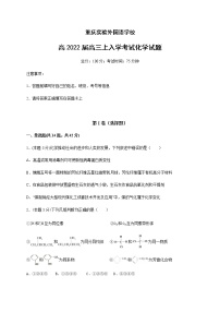 2022重庆实验外国语学校高三上学期开学考试化学试题含答案