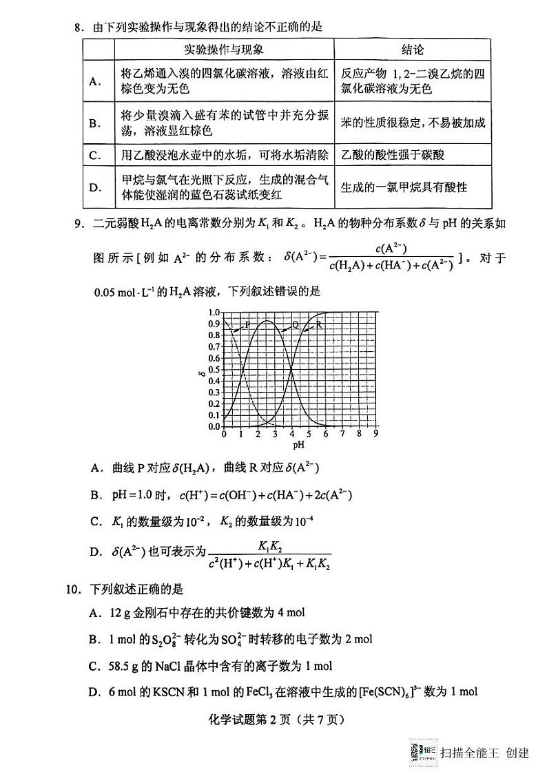 2024全国联考化学真题第3页