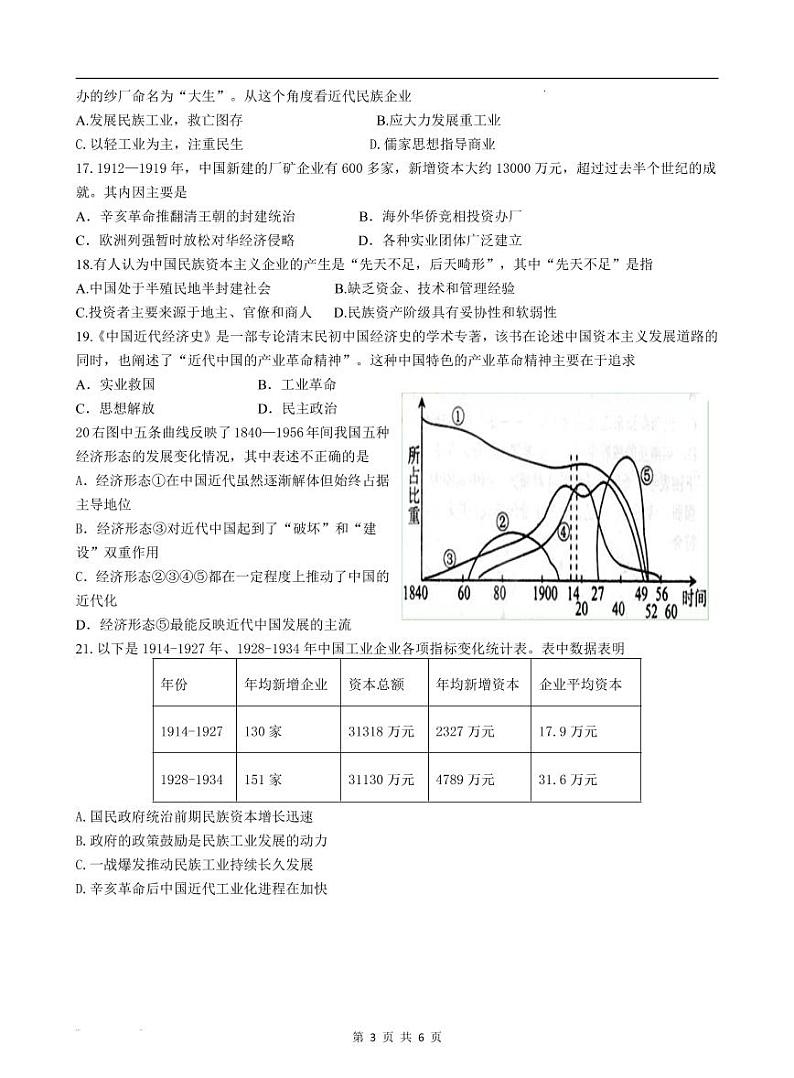 2022绵阳南山中学高一下学期3月月考试题历史PDF版含答案（可编辑）03