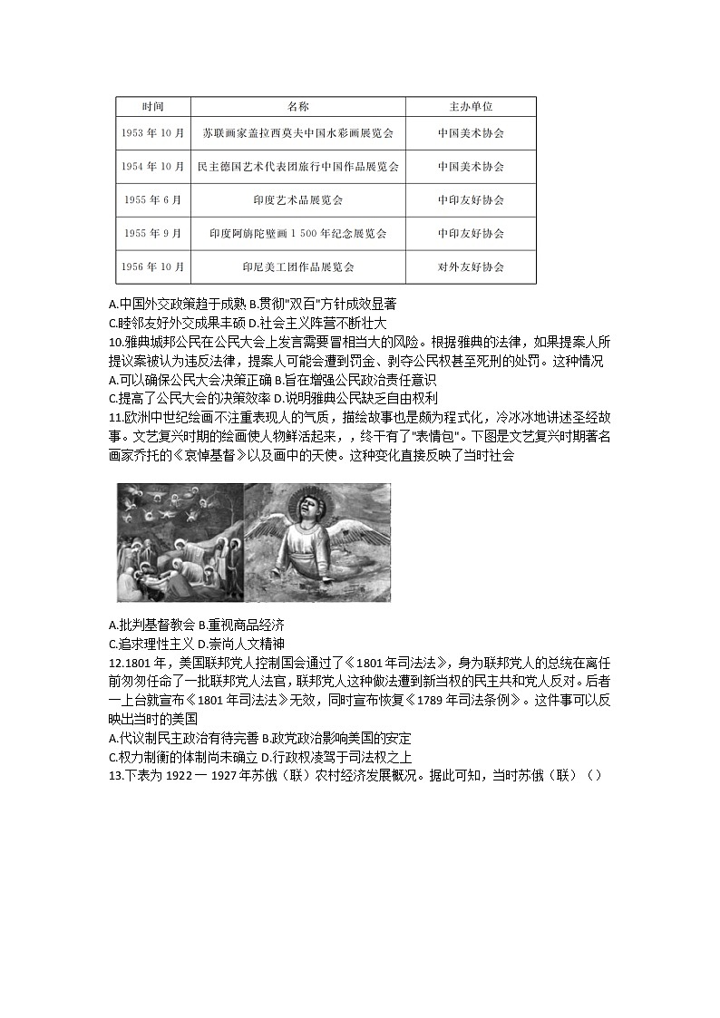 山东省实验中学2022年普通高中学业水平等级考试历史试题第3页